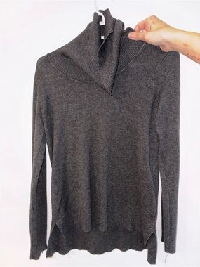 Cable & Gauge Charcoal Gray Cowl Neck Sweater